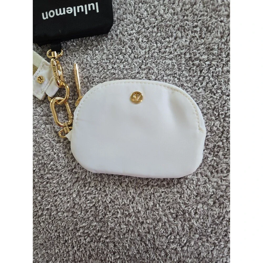 Lululemon Dual Pouch Wristlet- Black, White & Gold